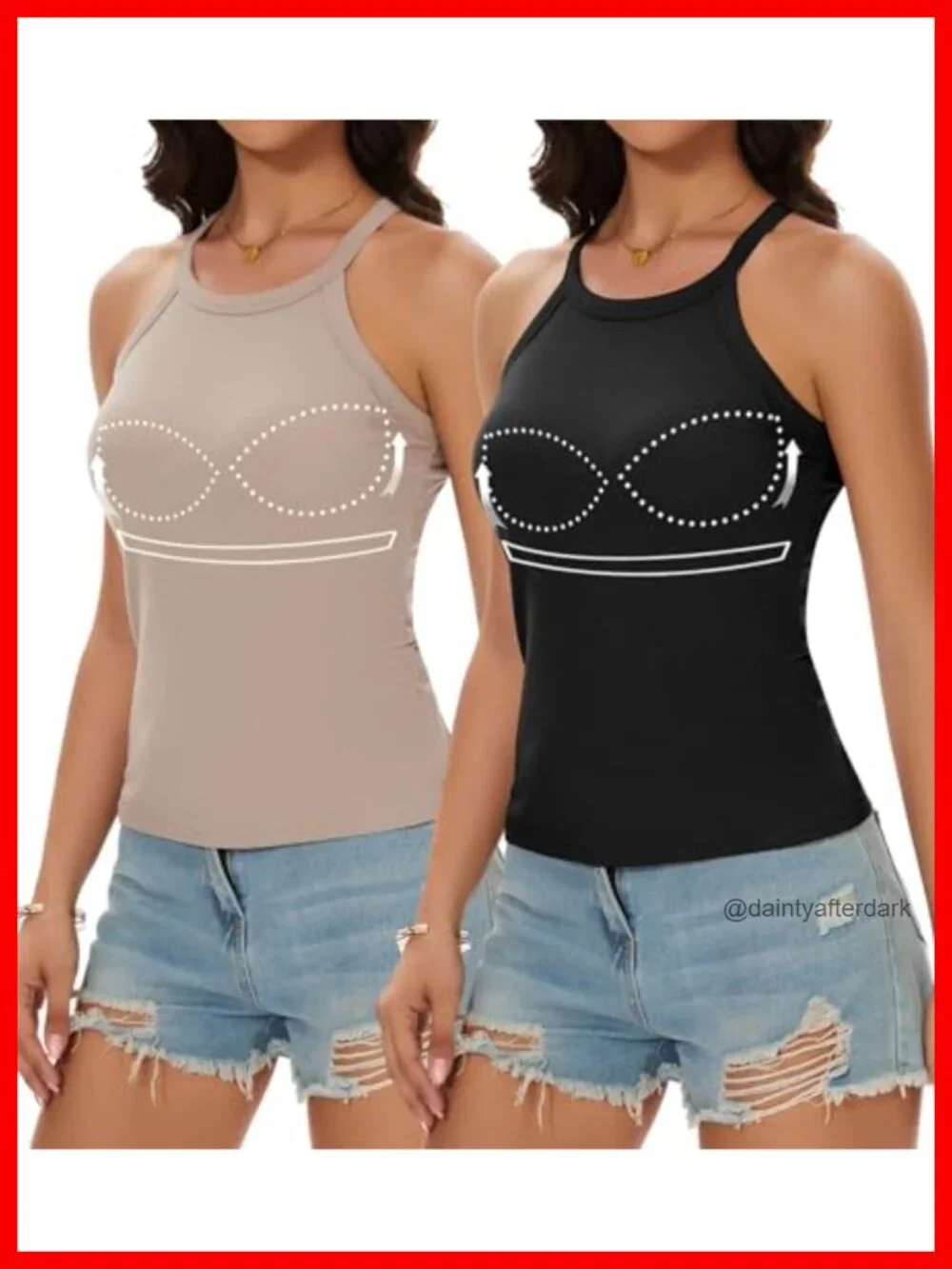 Women's Racerback Ribbed Tank Top with Built in Bra Yoga Top
